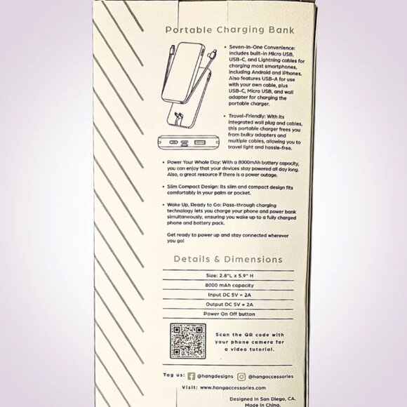 *NIB* Portable Phone Charging Bank in Amalfi Lemon Design - Picture 11 of 11